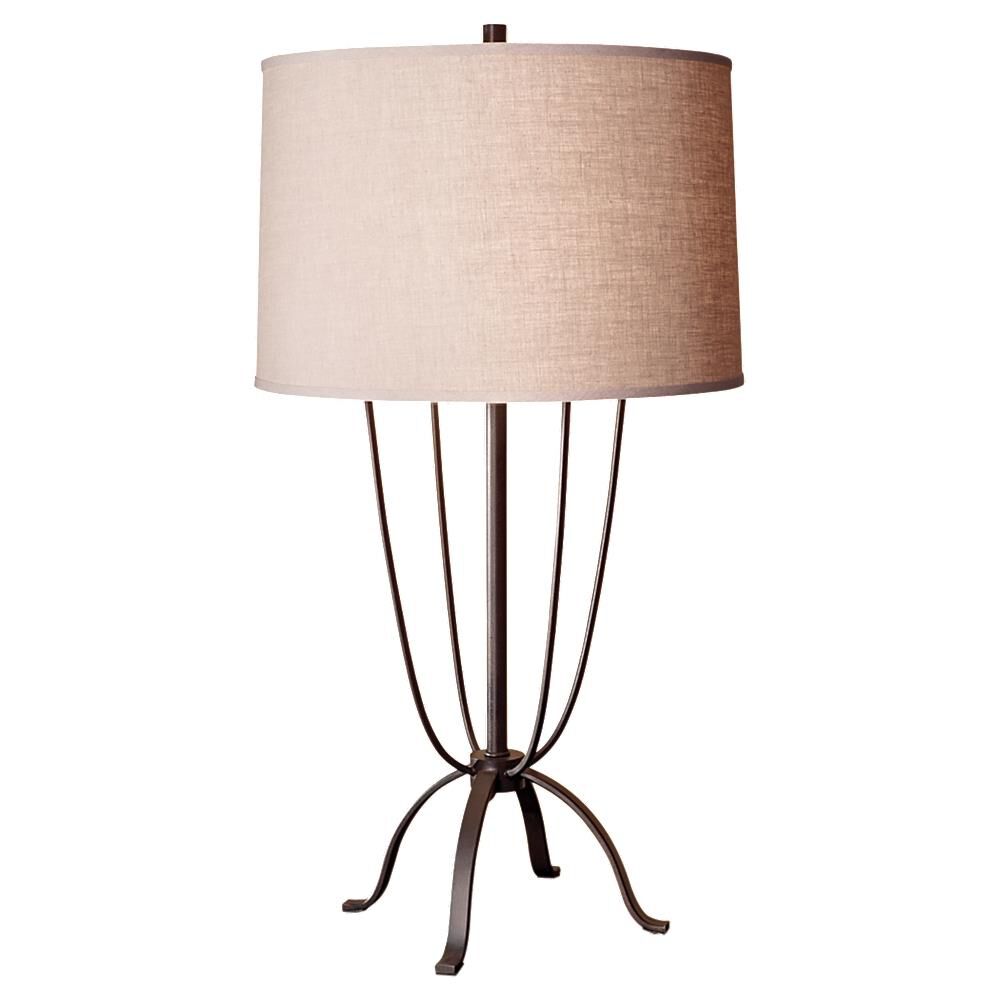 Shown in Dark Rustic Iron finish and Toasted Wheat Linen shade