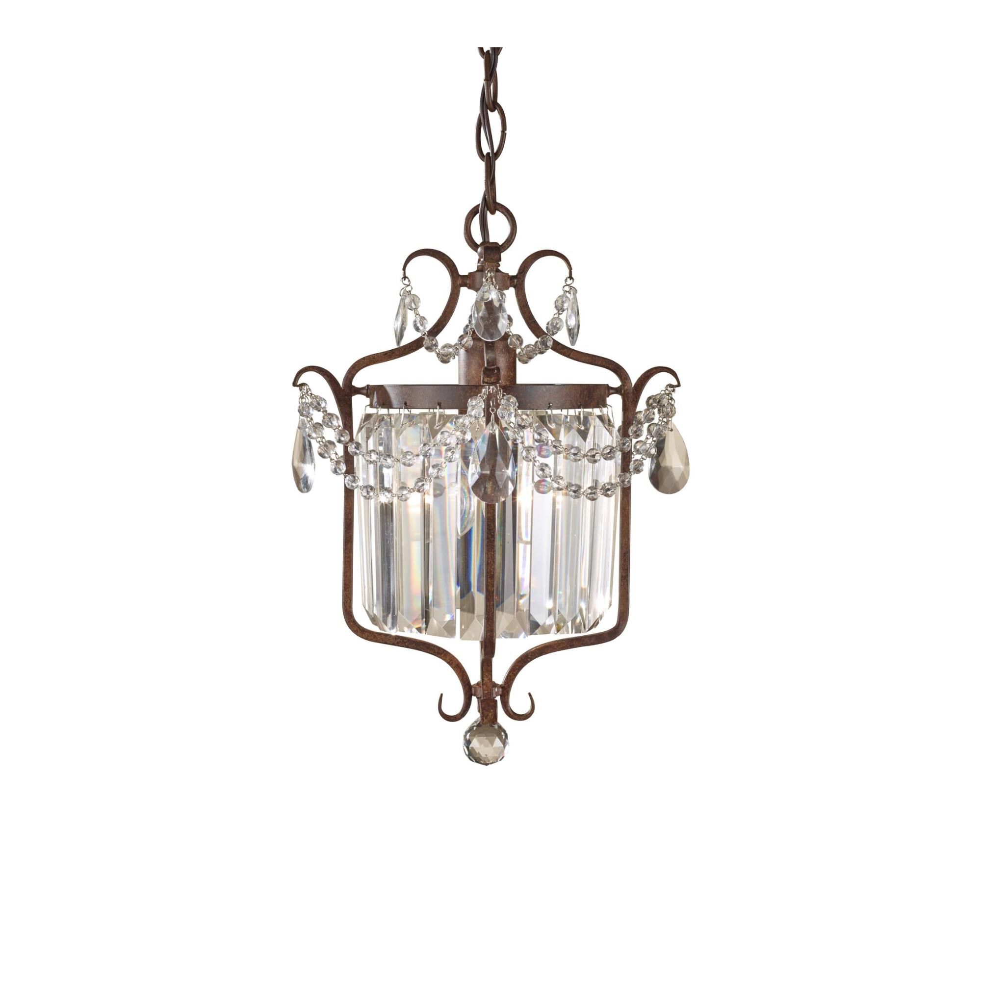 Shown in Mocha Bronze finish and Hand Polished Crystal glass and Hand Polished Crystal shade and Black accent