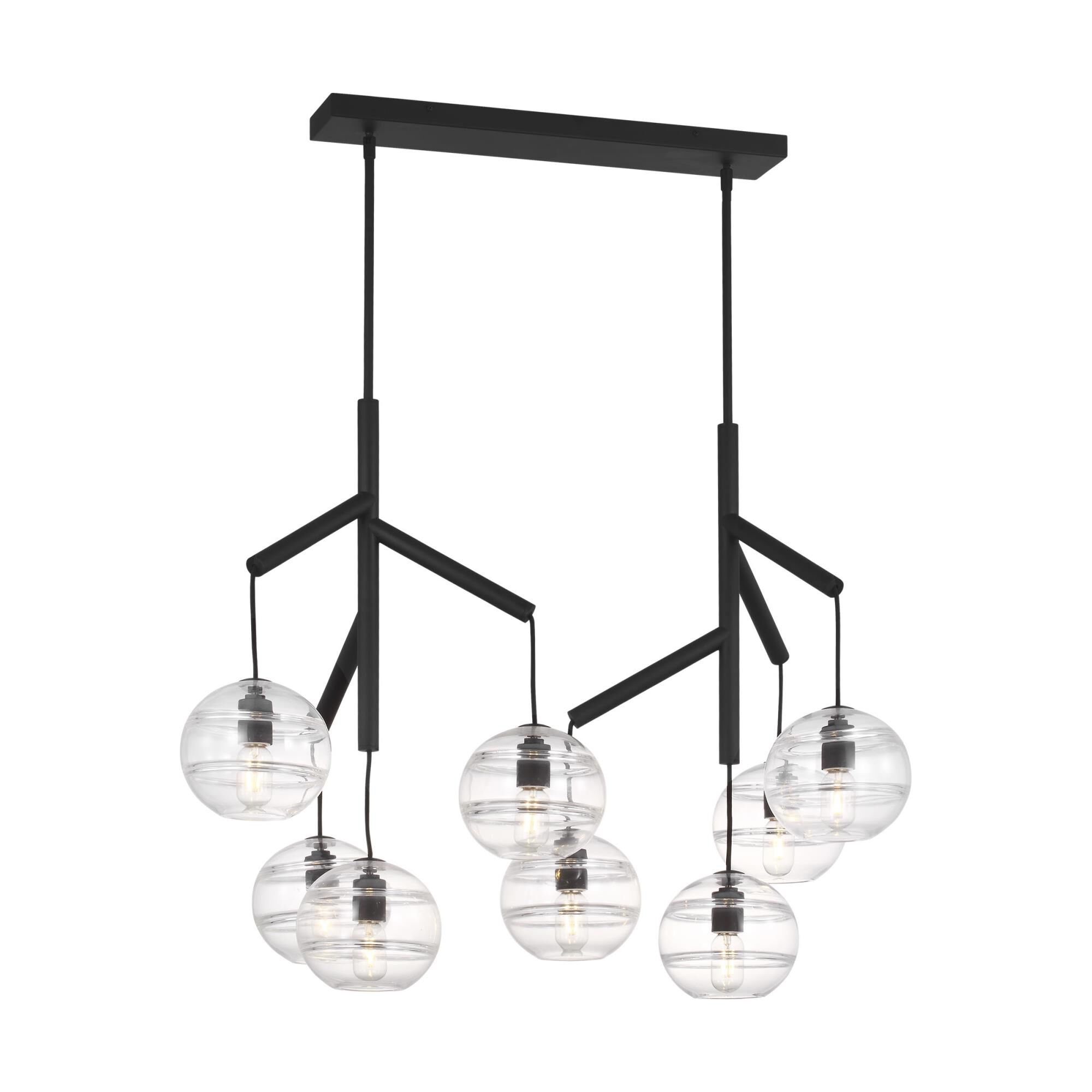 Shown in Nightshade Black finish and Clear glass