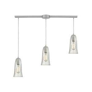 Hammered Glass 36 Inch 3 Light Linear Suspension Light by ELK Lighting
