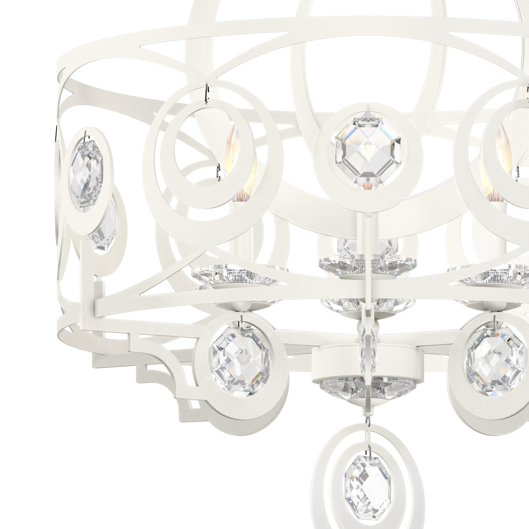 Shown in White finish and Clear Heritage crystal