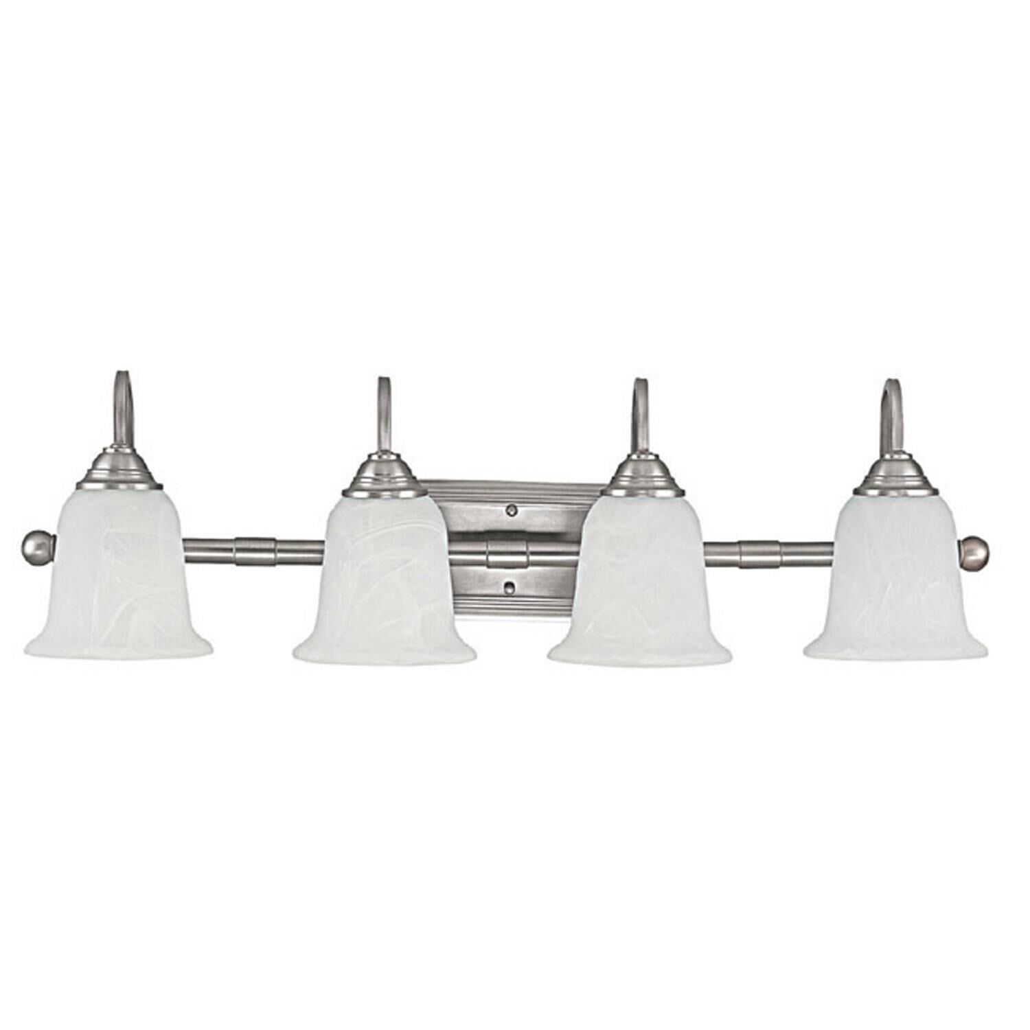 Shown in Matte Nickel finish and White Faux Alabaster glass 