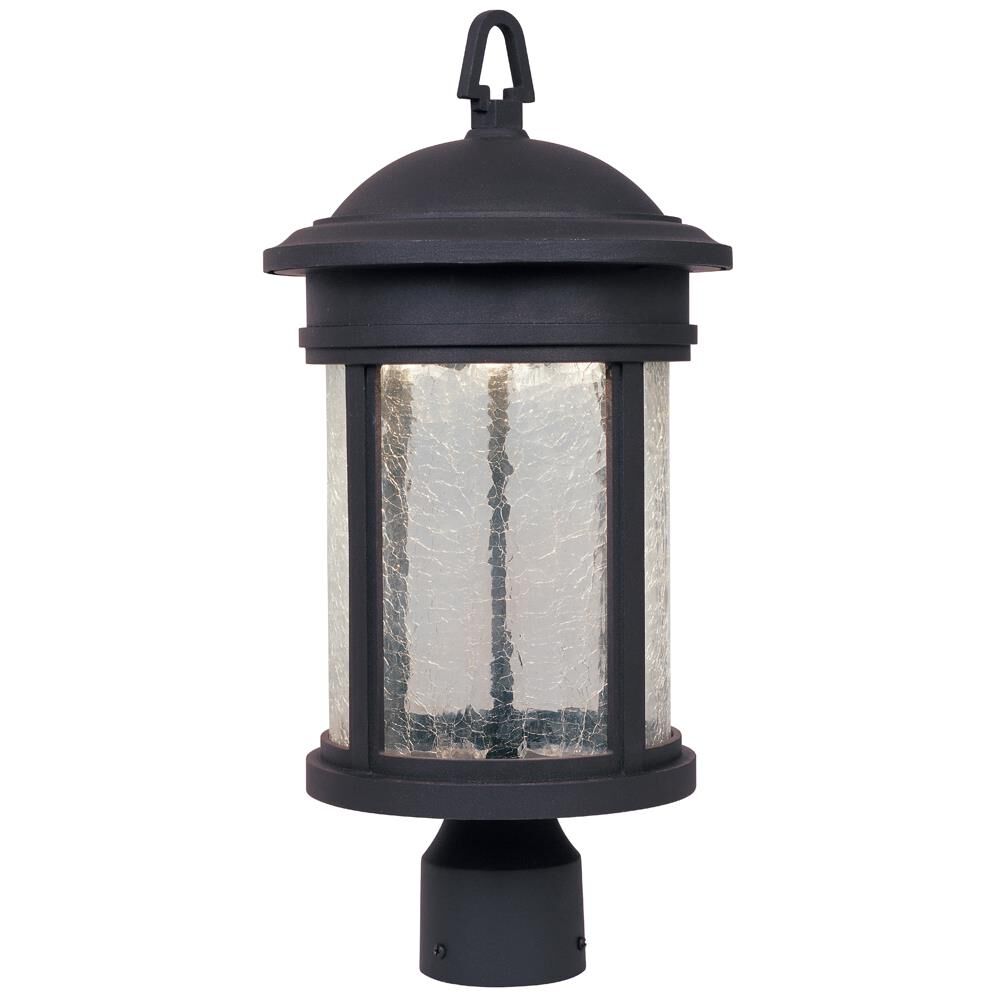 Shown in Oil Rubbed Bronze finish and Clear Crackle glass 