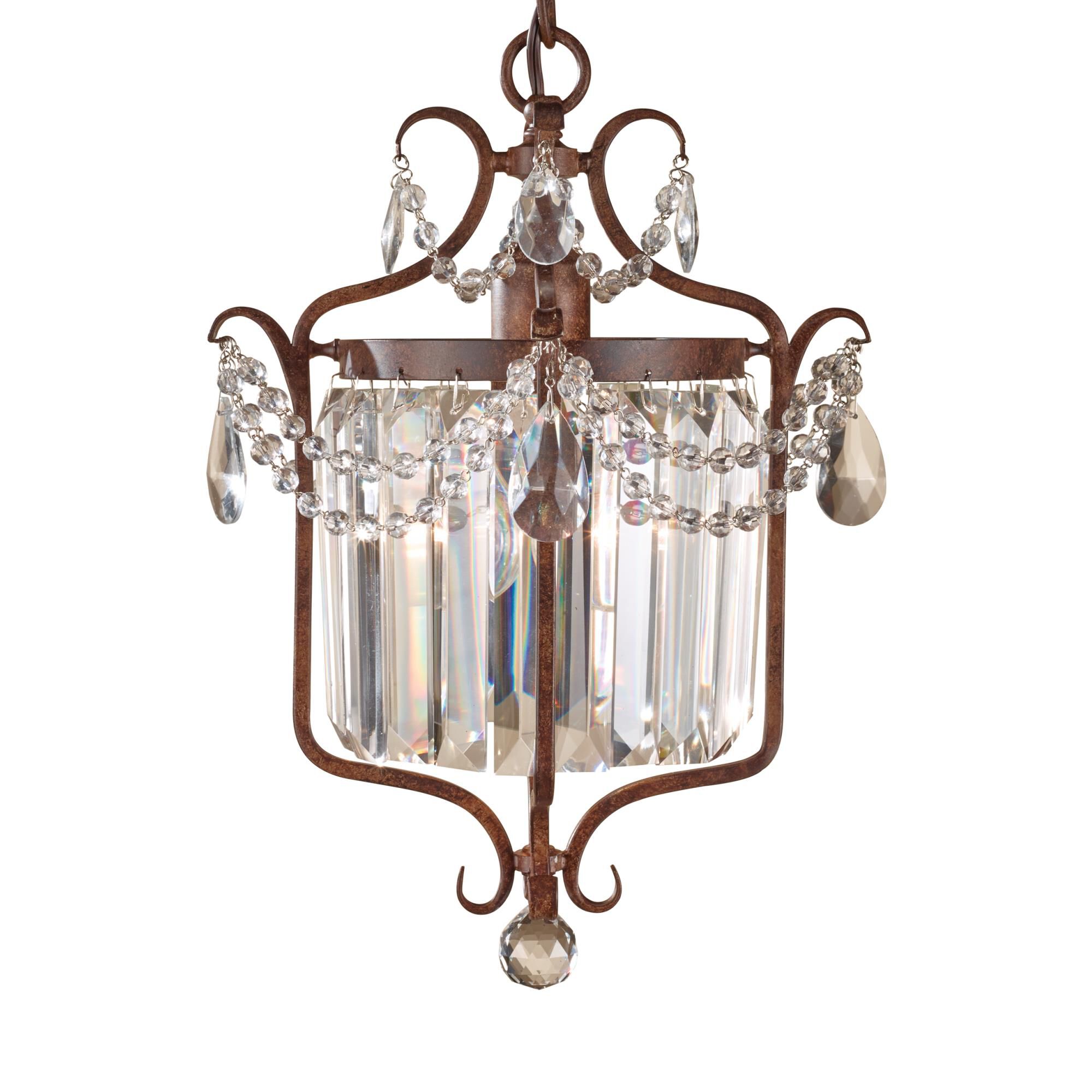Shown in Mocha Bronze finish and Hand Polished Crystal glass and Hand Polished Crystal shade and Black accent