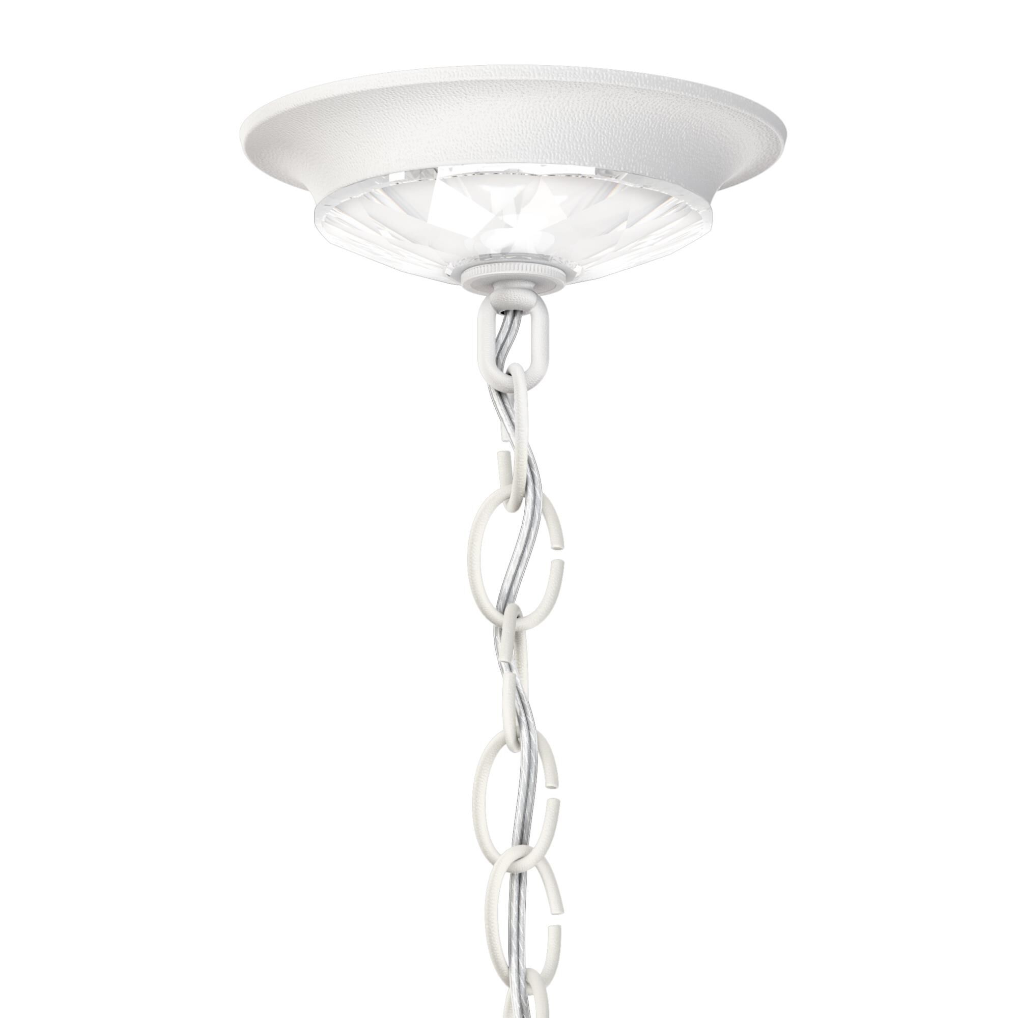 Shown in White finish and Clear Heritage crystal