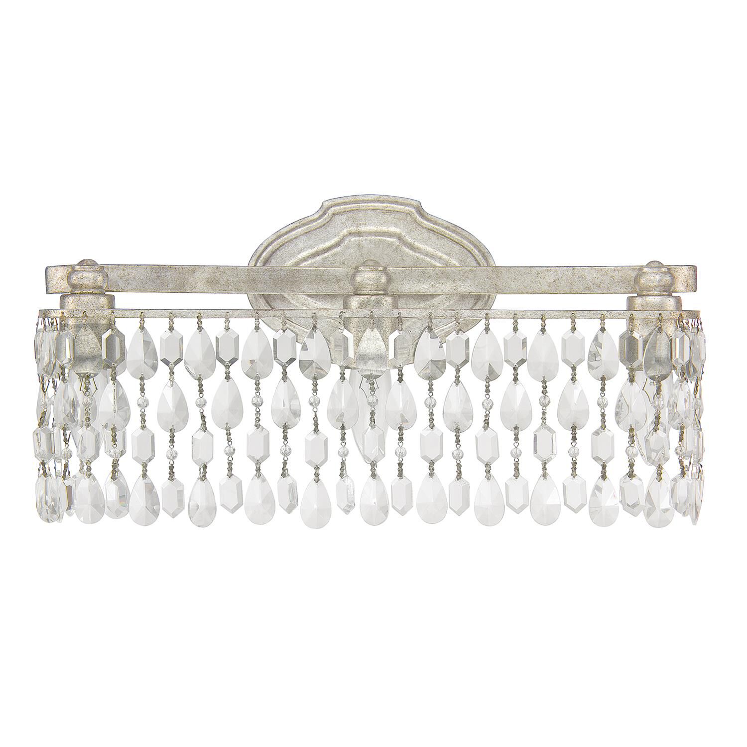 Shown in Antique Silver finish and Clear crystal 