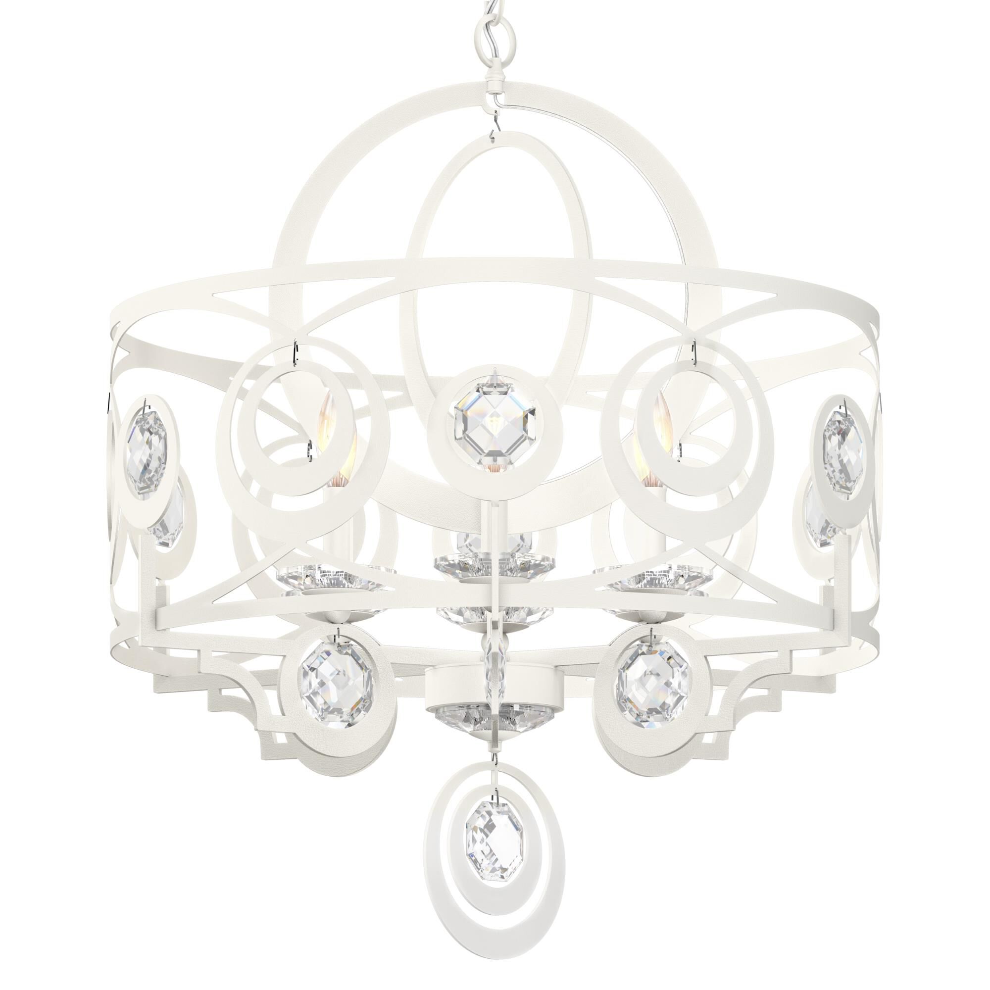 Shown in White finish and Clear Heritage crystal
