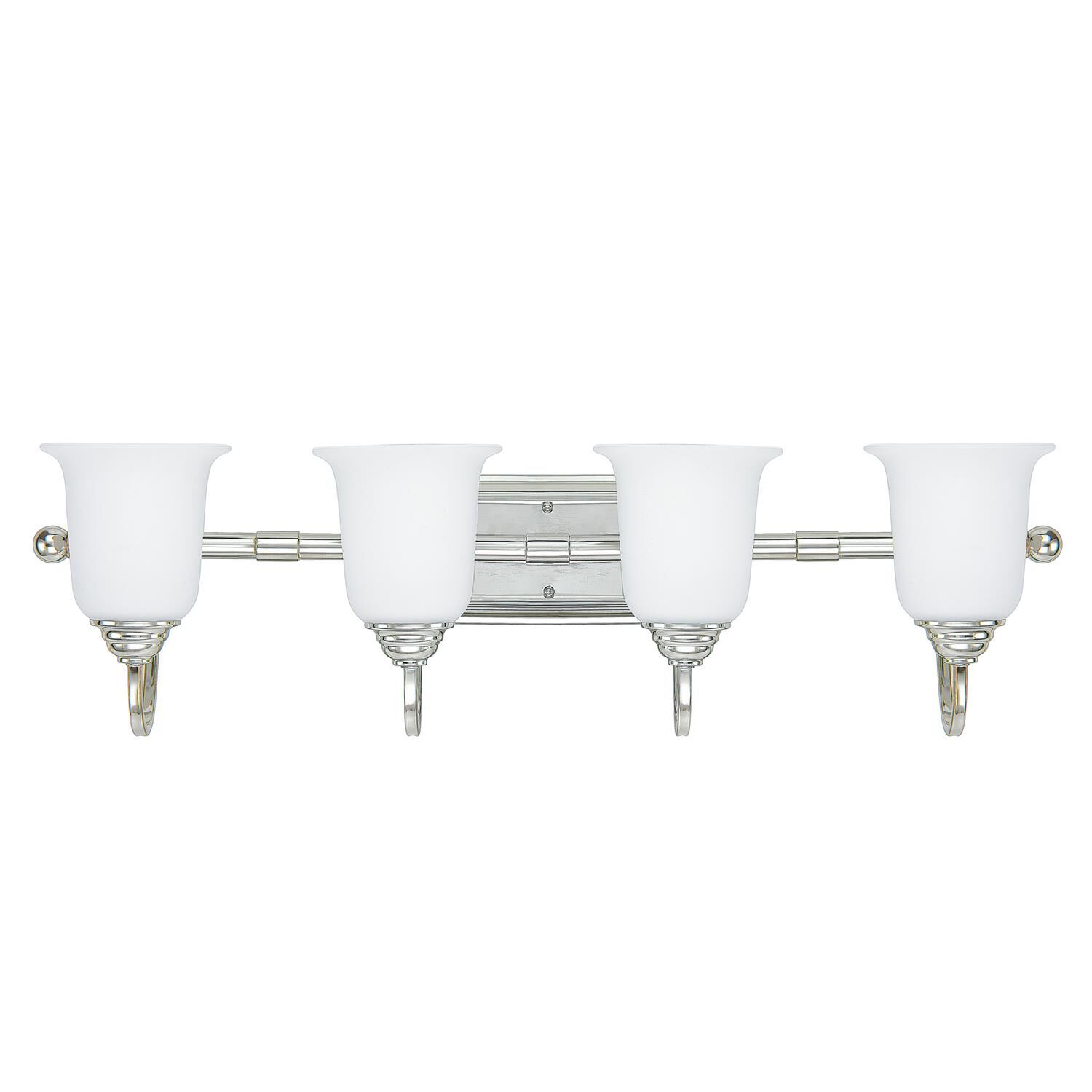 Shown in Chrome finish and Soft White glass 