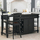 Black 48 Inches Kitchen Island with Chairs