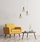 Yellow Sofa Chair with LED Pendant