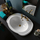 Drop-in Ceramic White Bathroom Sink