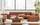 Brown & Gold Modern Living Room Lighting & Furniture