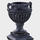 Antique Stone Black Fluted and Beaded Urn By Orlandi Statuary