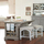 Gray 56 inches Kitchen Island with Backless Stools