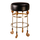 Armory Chrome and Gold Bar Stool with Black Seat