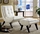 White Faux Leather Lounge Chair with Ottoman