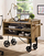 Click for Lacquered Pine Cart with Metal Casters