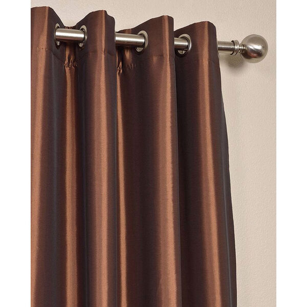 Half Ds Copper Brown 108 X 50, Copper Brown Faux Silk Taffeta Curtain Panel White 6