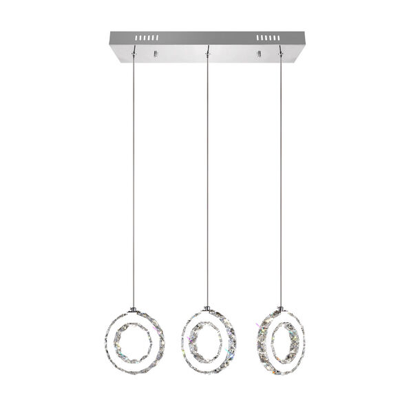Ring Chrome 18-Light LED 24-Inch Pendant with K9 Clear Crystal, image 1
