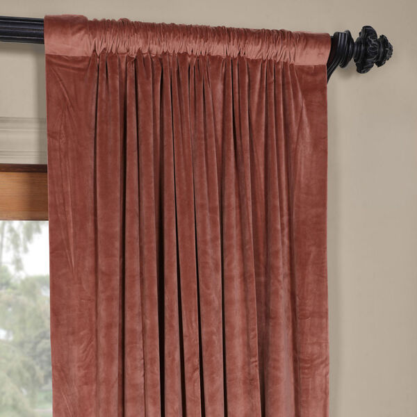 Pink 120 x 50 In. Plush Velvet Curtain Single Panel, image 3