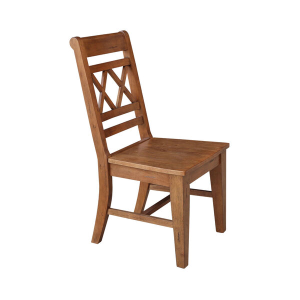 Distressed Oak Double X-Back Chair, Set of 2, image 4