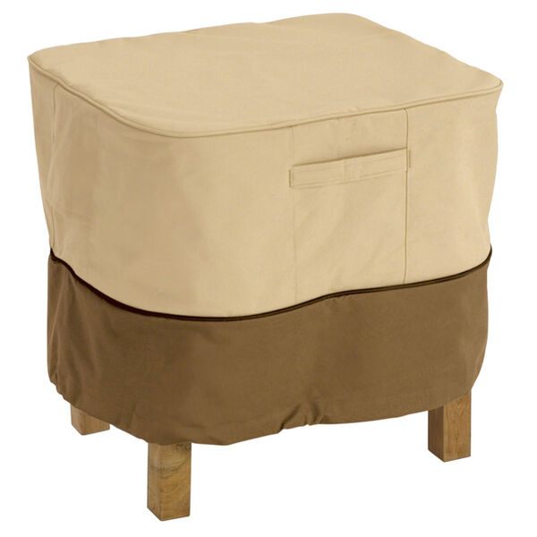 Ash Beige and Brown Square Patio Ottoman and Side Table Cover, image 1