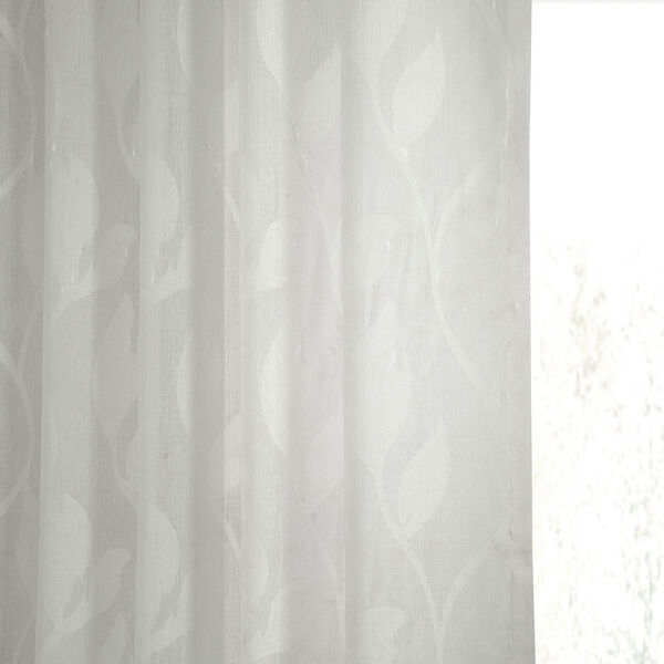 White Vine Patterned Faux Linen Single Panel Curtain 50 x 84, image 7