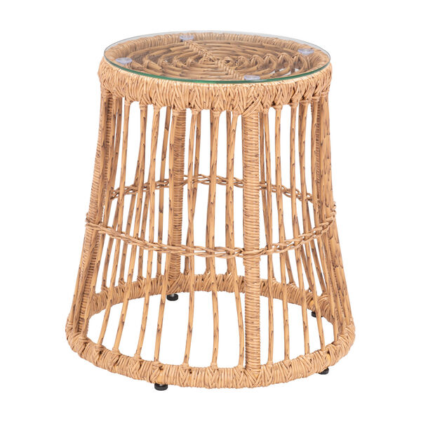 Wendy Natural and Beige Outdoor Side Table, image 1