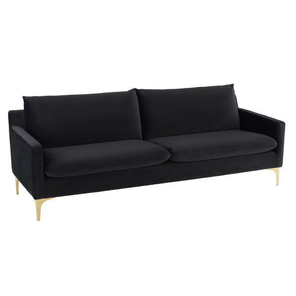 Anders Matte Black and Brushed Gold Sofa, image 5