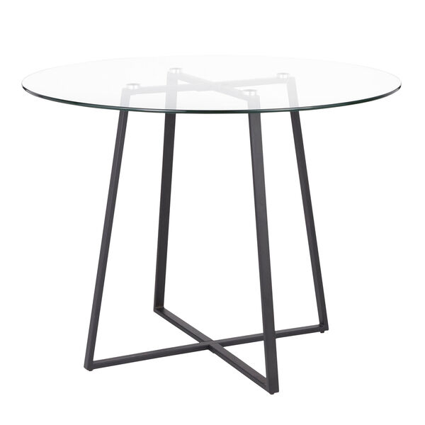 Cosmo Black and Clear Glass 40-Inch Dining Table, image 3