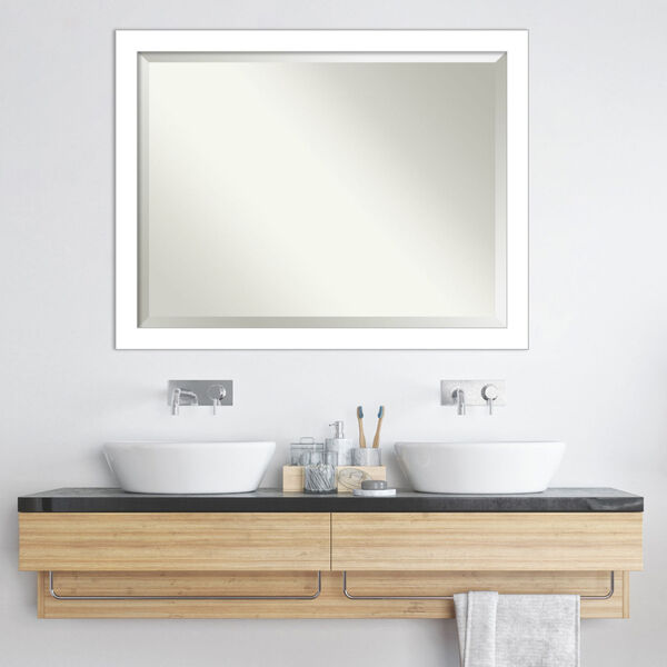 Wedge White 44W X 34H-Inch Bathroom Vanity Wall Mirror, image 6
