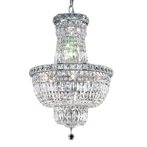 Tranquil Chrome Twelve-Light 18-Inch Chandelier with Royal Cut Clear Crystal, image 1