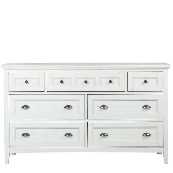 Heron Cove Relaxed Traditional Soft White 7 Drawer Dresser, image 2