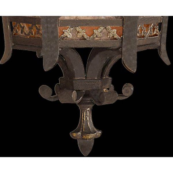 Chateau Outdoor One-Light Extra Small Outdoor Wall Mount in Variegated Rich Umber Patina Finsh with Gold Accents and Antiqued Glass, image 2