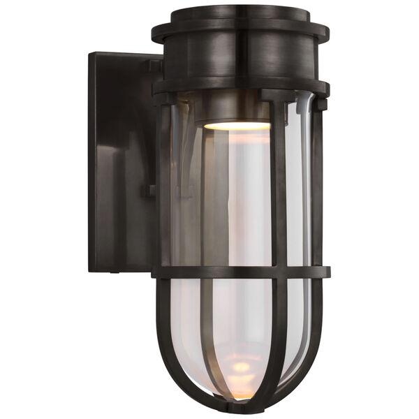 Gracie Tall Bracketed Sconce in Bronze with Clear Glass by Chapman  and  Myers, image 1