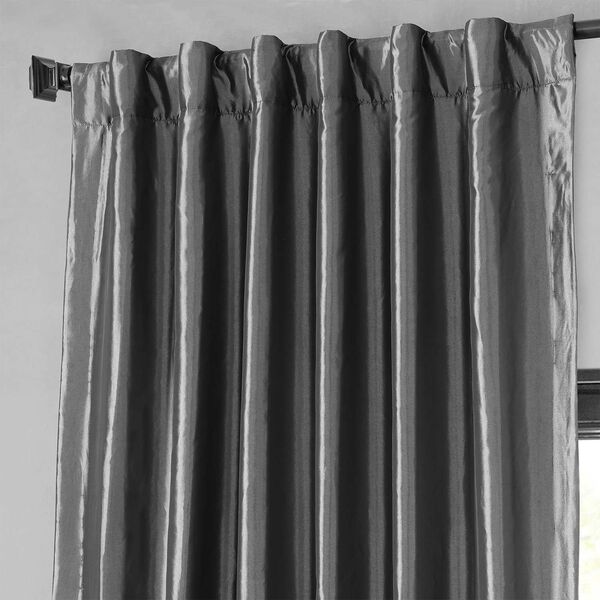 Graphite Blackout Faux Silk Taffeta Single Panel Curtain 50 x 96, image 5