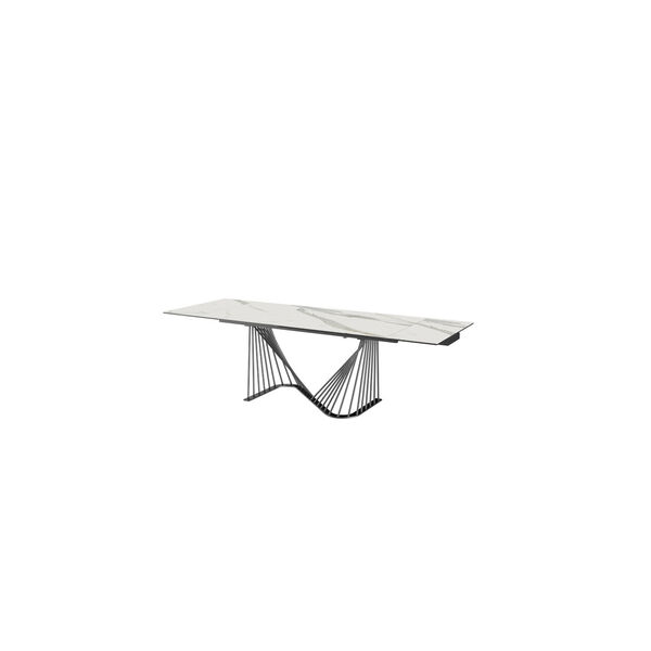 Roma White and Black Extendable Dining Table, image 1