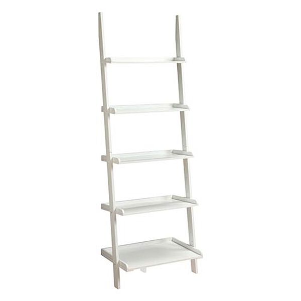 French Country White Bookshelf Ladder, image 1