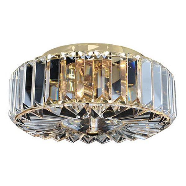 Julien 18K Gold Two-Light Flush Mount with Firenze Clear Crystal, image 1