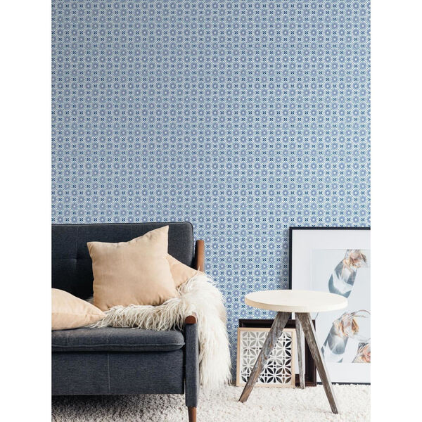 Small Prints Resource Library Blue Two-Inch Zellige Tile Wallpaper - SAMPLE SWATCH ONLY, image 2