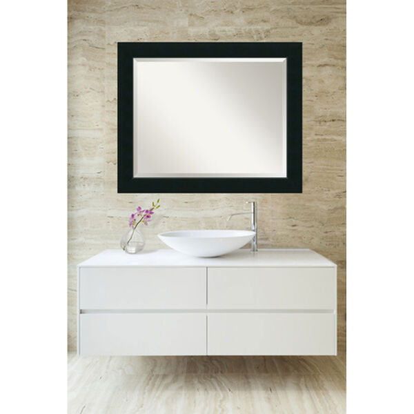 Satin Black 33 x 27-Inch Large Vanity Mirror, image 1