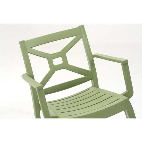 Zeus Green Outdoor Stackable Armchair, Set of Four, image 6