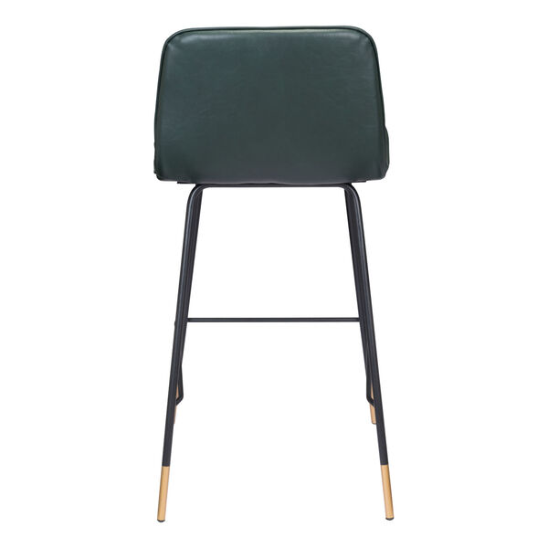Var Green, Black and Gold Counter Height Bar Stool, image 5