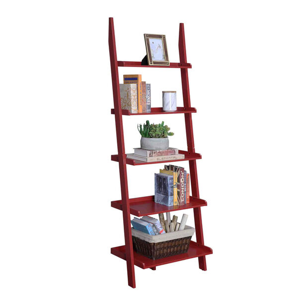 American Heritage Cranberry Red Bookshelf Ladder, image 3