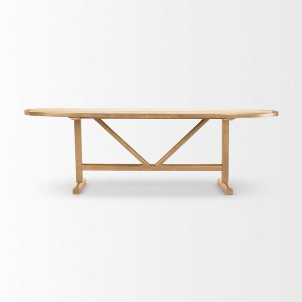 Viktor Light Brown Solid Wood Dining Table, image 2