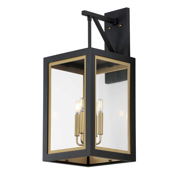 Neoclass Black Gold Four-Light Outdoor Wall Sconce, image 1