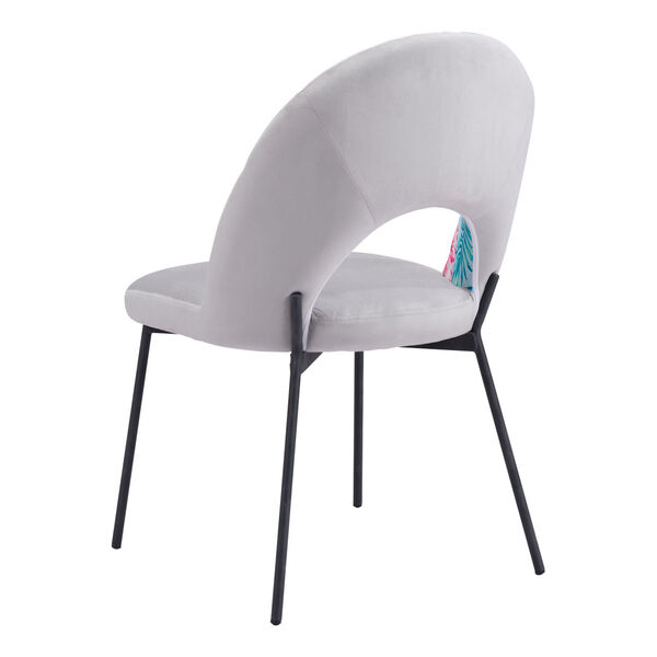 Torrey Gray and Matte Black Dining Chair, image 5