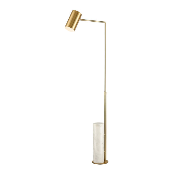Dien Honey Brass and White Marble One-Light Adjustable Floor Lamp, image 5