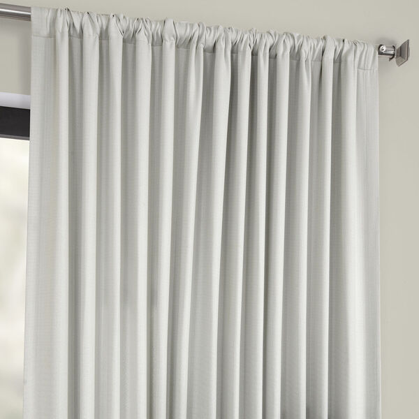 White Faux Linen Extra Wide Blackout Curtain Single Panel, image 3
