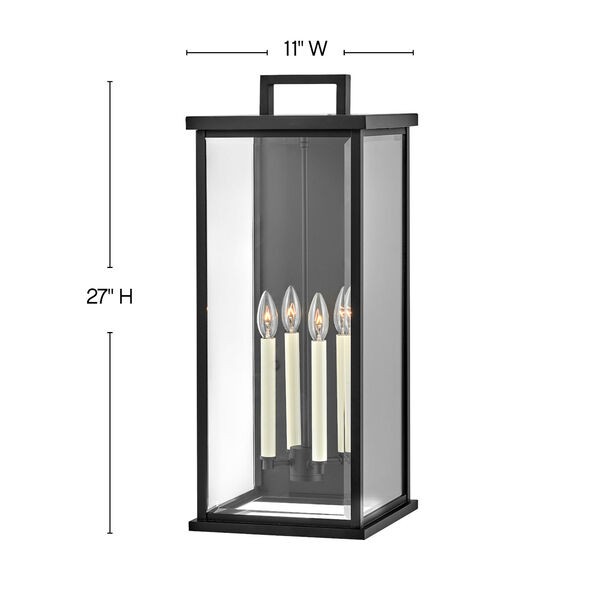 Weymouth Black Four-Light Outdoor Wall Mount, image 2